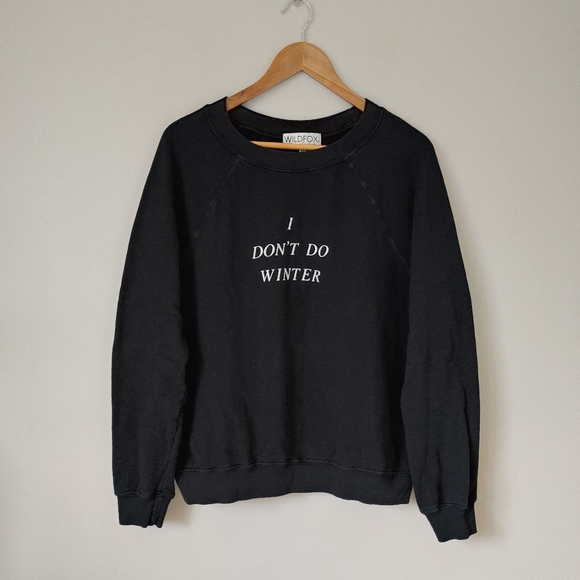 Wildfox Sweater I Don't Do Winter Sommers Sweatshirt Size XS Black - Picture 6 of 16